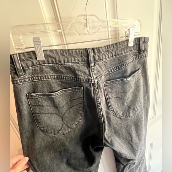 ROLLA’S Low Rise Sailor Flare Jeans Black size 32 Free People - Picture 8 of 9